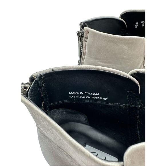 Clarks Elvina Dawn Gray Taupe Soft Leather Distress Booties 10 Western 20-01 - Picture 3 of 10